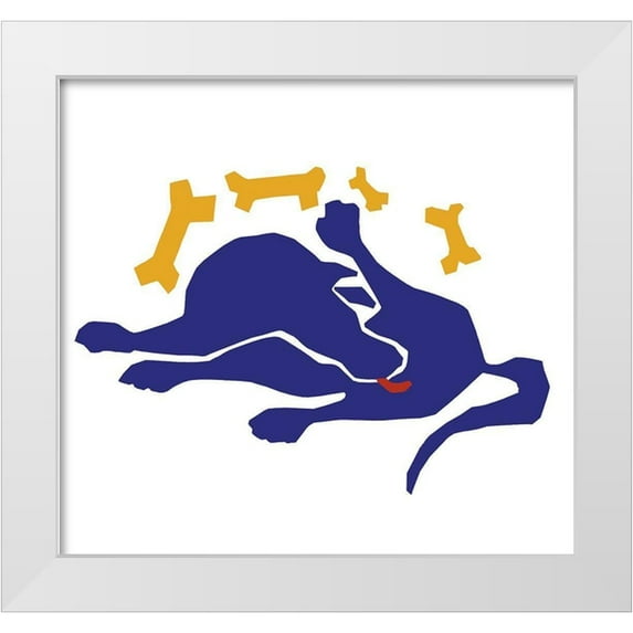 Chameleon Design, Inc. 16x15 White Modern Wood Framed Museum Art Print Titled - Matisse Dog