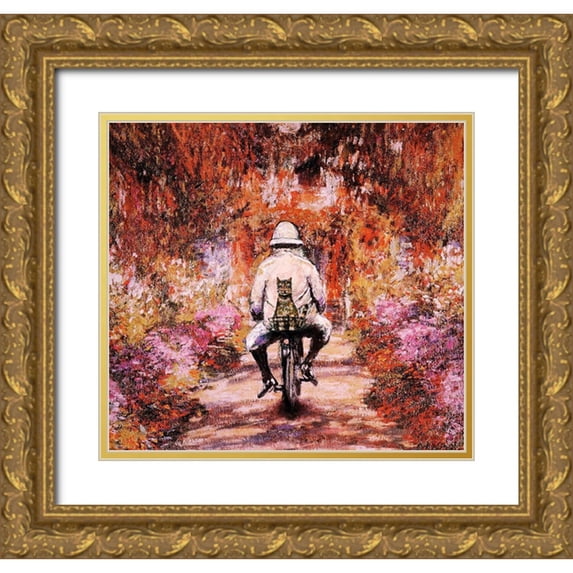Chameleon Design, Inc. 21x20 Gold Ornate Wood Framed with Double Matting Museum Art Print Titled - Monet Cat