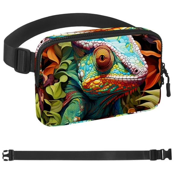 Chameleon Fanny Pack for Women and Men,Waist Bags, Running Waist Bag, Large Pouch & Adjustable Strap,Waterproof ,for Gym,Jogging, Cycling, Traveling, Fitness, Hiking