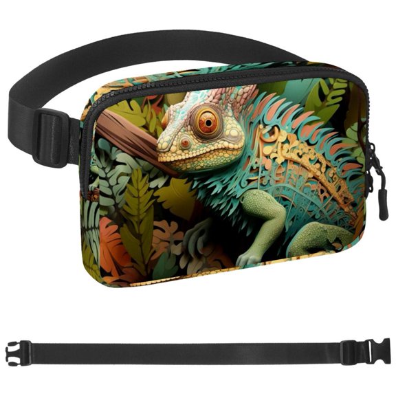 Chameleon Fanny Pack for Men Women, Crossbody Waist Bag Pack, Belt Bag for Travel Walking Running Hiking Cycling, Easy Carry Any Phone, Wallet