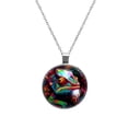 thumbnail image 1 of Chameleon Glass Circular Pendant Necklace for Women - Elegant Glass Design Womens Necklace, 1 of 5