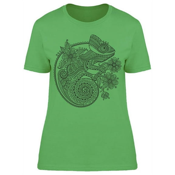 Chameleon In Ethnic Patterns T-Shirt Women -Image by Shutterstock, Female x-Large