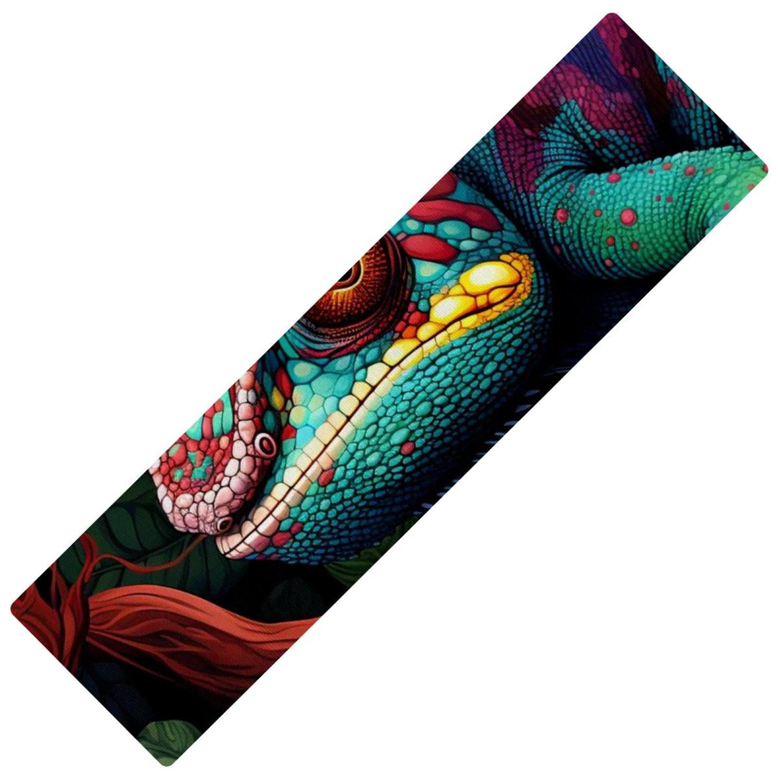 Chameleon Kitchen Mat Runner Rugs, Rectangular 15.7"x59", Washable