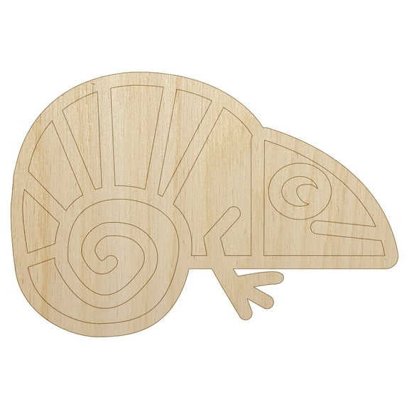 Chameleon Lizard Doodle Wood Shape Unfinished Piece Cutout Craft DIY Projects - 4.70 Inch Size - 1/8 Inch Thick