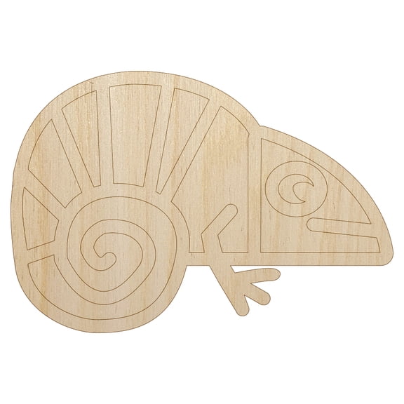 Chameleon Lizard Doodle Wood Shape Unfinished Piece Cutout Craft DIY Projects - 6.25 Inch Size - 1/8 Inch Thick