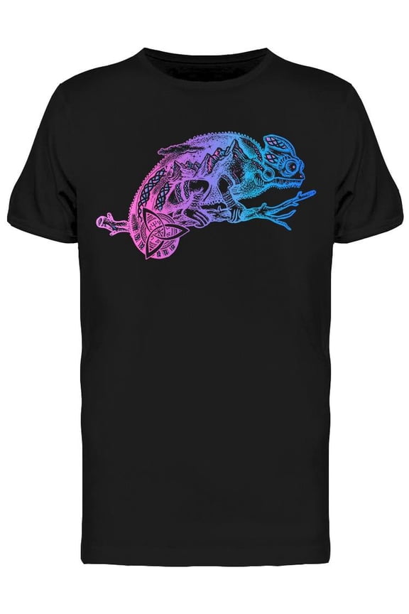 Chameleon Lizard Graphic T-Shirt Men -Image by Shutterstock, Male Large