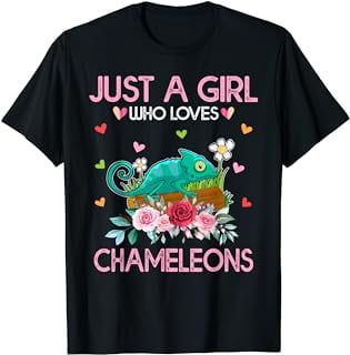 Chameleon Lover Women Gift Just A Girl Who Loves Chameleons T-Shirt ...