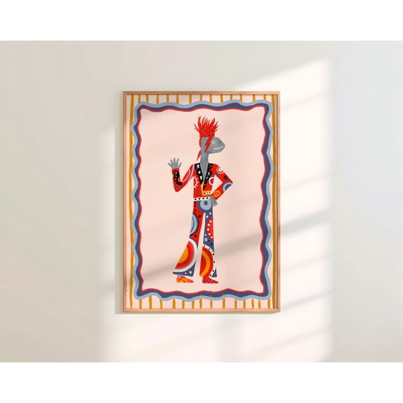 Chameleon Music Wall Art Colorful Lizard For Room Music Unframed Paper Print