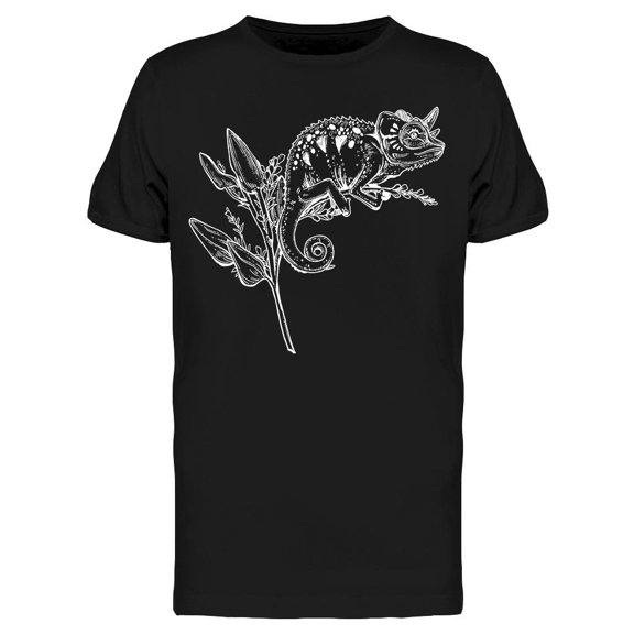 Chameleon On Orchid Branch T-Shirt Men -Image by Shutterstock, Male Small