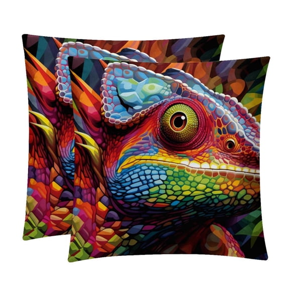 Chameleon Pillow Covers Set with Unique Patterns - 16x16, 18x18, 20x20 Inches - Set of 2 Elegant Pillow Inserts, Throw Pillows Covers for Home for Any Occasion