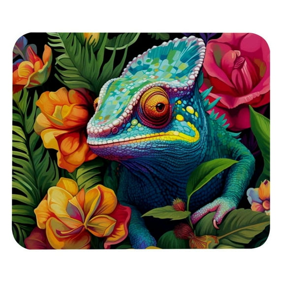 Chameleon Printed Square Mouse Pad, 8.3x9.8 Inch, Non-Slip Rubber Bottom Mouse Mat for Office and Gaming