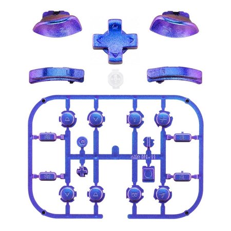 Chameleon Purple Blue D-pad ABXY Keys SR SL L R ZR ZL Trigger Buttons Springs, Replacement Full Set Buttons Kits for Nintendo Switch & OLED Joycon (D-pad ONLY Fits for eXtremeRate Joycon D-pad Shell)