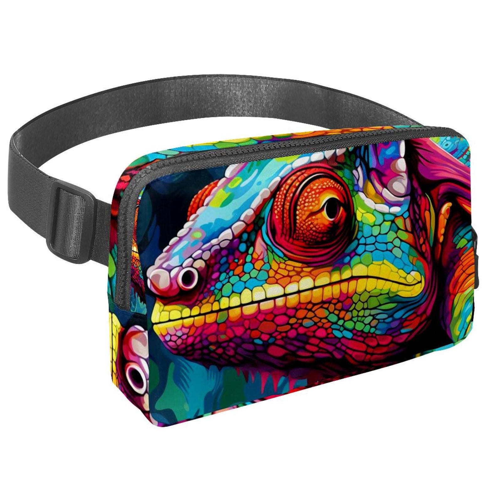 Chameleon Running Belt Waist Bag Fanny Packs, Lightweight Adjustable with Extension Strap, Unisex