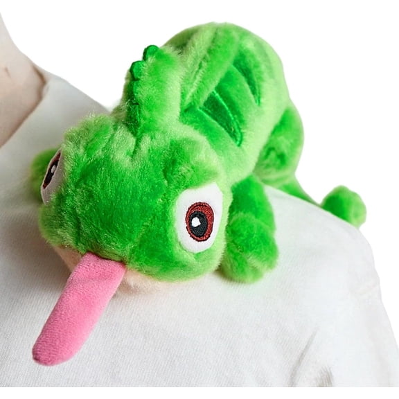 Chameleon Shoulder Plush Lizard Cosplay Prop For Kids And Adults 6in, Soft Green Chameleon Shoulder Plush With A Magnet And Metal Plate, Lightweight Cosplay Prop, Magnetic Design
