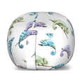 thumbnail image 1 of Chameleon Storage Toy Bag Chair, Jungle Fauna Vivid Pattern with Colorful Reptile Animal on Branches, Stuffed Animal Organizer Washable Bag, Large Size, Multicolor, by Ambesonne, 1 of 3