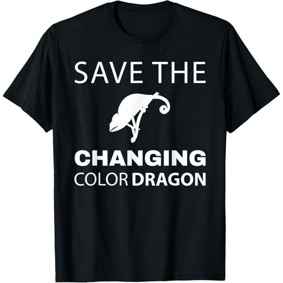 Chameleon T-Shirt - Save The Changing Color Dragon Shirt men and women can wear, black, white, gifts