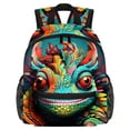 thumbnail image 1 of Chameleon Traveling Backpack with Adjustable Shoulder Strap, Large Capacity, Printed Design, Lightweight, Suitable, School Backpack Set, Large Backpack., 1 of 6