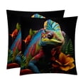 thumbnail image 1 of Chameleon Velvet Throw Covers Pillows with Unique Patterns - Set of 2 Decorative Pillow Inserts in 16x16, 18x18, 20x20 Inches for Home Decor and More, 1 of 6