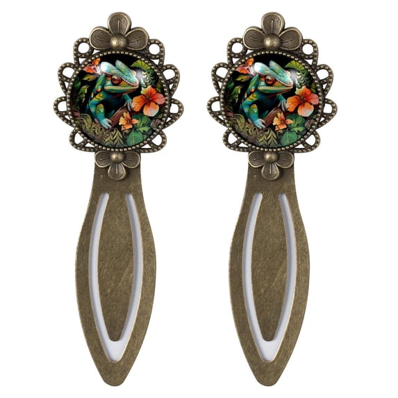 Chameleon Vintage Copper-Colored Lace Bookmarks: Exquisite Stainless Steel Book Accessories and Reading Delights - Ideal Gifts for Book Lovers, Set of 2