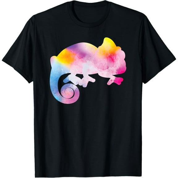 Chameleon Watercolor T-Shirt men and women can wear, black, white, gifts