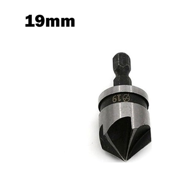 Chamfer 19mm 5 Flute Cutter Countersink Drill Bits Woodworking Drilling