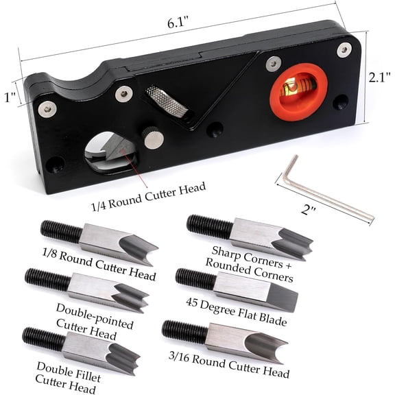 Chamfer Plane, Handheld Planers with Auxiliary Locator and 7 Blades, Woodworking Hand Planer Suitable for Quick Edge Trimming of Wood, Black, ZBD-0BA-QQK764$$Tools & Hardware Other