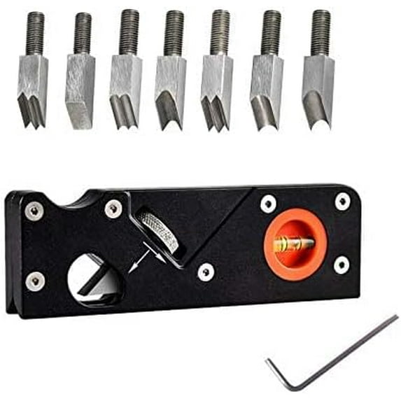 Chamfer Plane for Wood Woodworking Edge Corner Plane Hand Planer Tool with 7 types of Cutter Heads Woodworking Tools for Professional Woodworkers and Beginners (black)