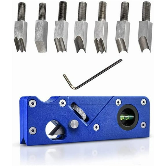 Chamfer Plane for Wood Woodworking Edge Corner Plane Hand Planer Tool with 7 types of Cutter Heads Woodworking Tools for Professional Woodworkers and Beginners (blue)