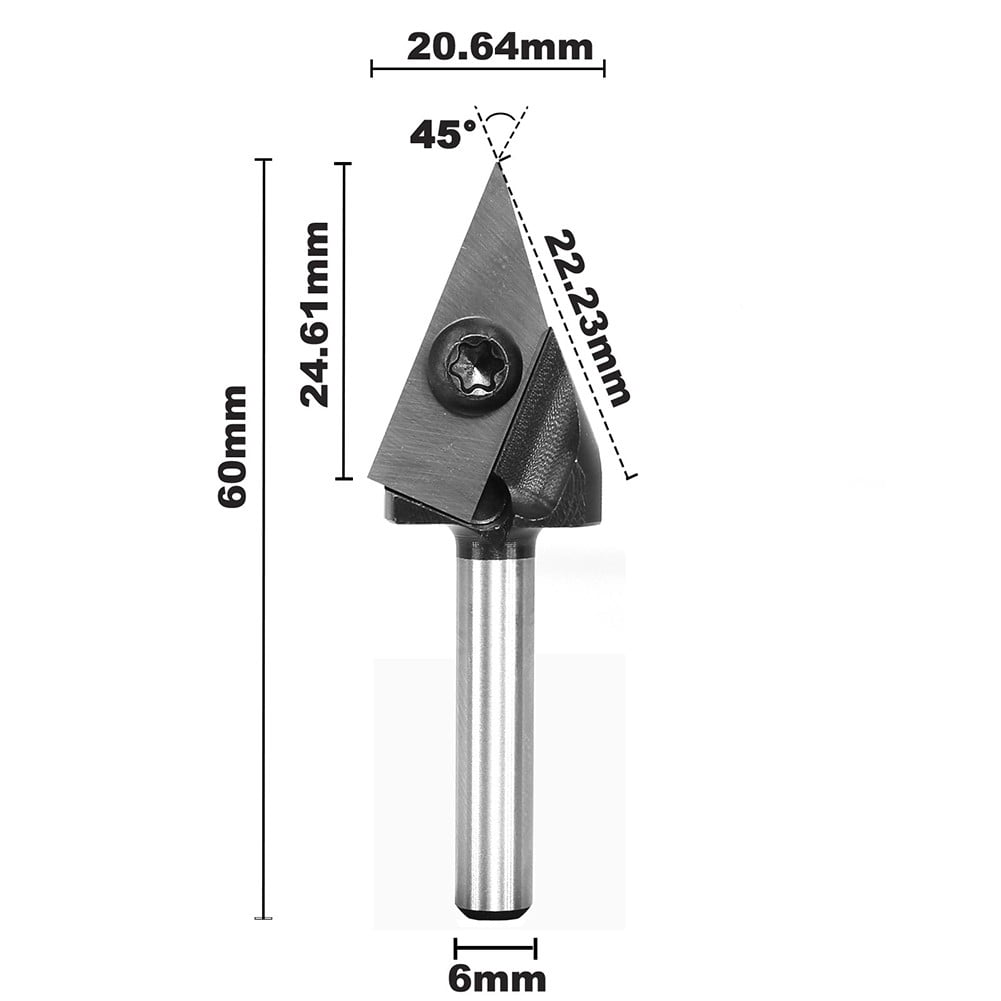 Chamfering 45 Degree V-Shaped Router Bit Woodworking Engraving Milling ...