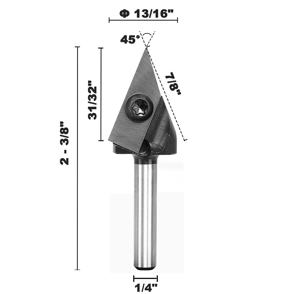 Chamfering 45 Degree Vshaped Router Bit Woodworking Engraving Milling