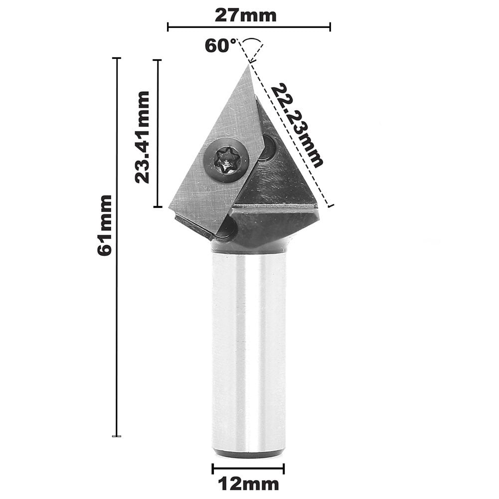 Chamfering 60 Degree V-shaped Router Bit Woodworking Engraving Milling ...