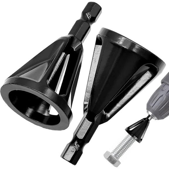 Chamfering Bolt Deburring Tool, Simplifies Repair Process Quick Release Hexagon Shank For Metal Hex Shank High Speed Steel Chamfering Bolt Deburring, Black