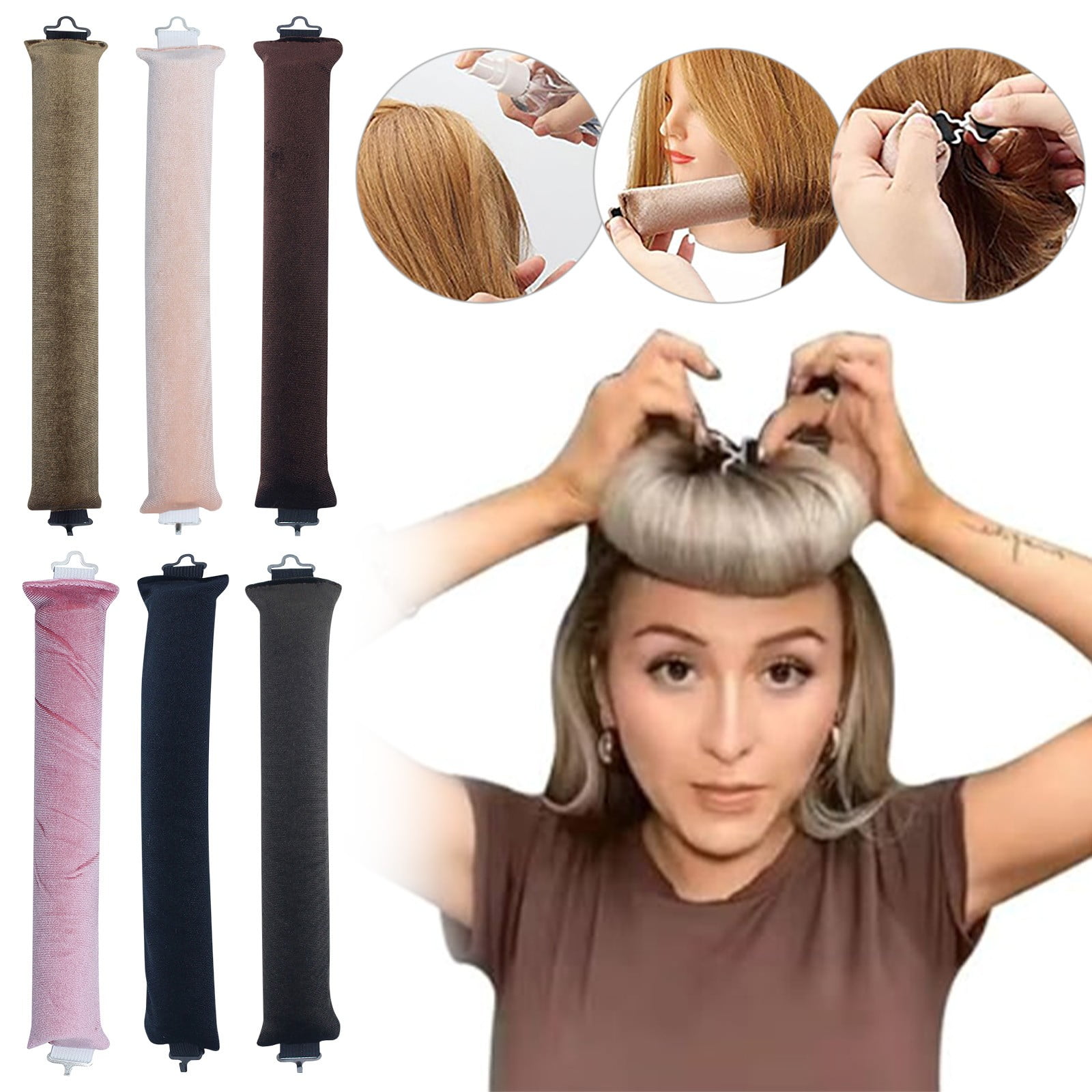 Chamoist 1PC Heatless Hair Curlers to Sleep in,Satin Covered Heatless