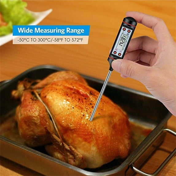 3PC Meat Thermometer Instant Read Digital Meat Candy Thermometers with Long Probe Waterproof Food Thermometer for Cooking and Baking Oil Deep Fry BBQ Grill Milk Yogurt Restaurant Kitchen
