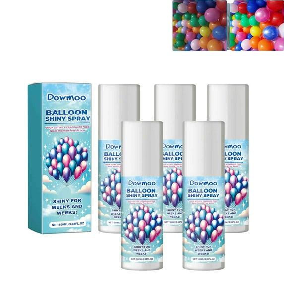 5PC Balloon Spray,Balloon Spray Shine for an Elegant Hi Gloss Finish in Minutes,,Ultra Shiny Glow Spray Party Decoration And Enhancer Shimmer Effect,100ml