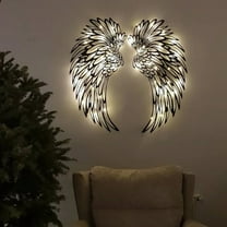 Chamoist Angel Wings Wall decor LED Lights Black Galvanized Steel Decoration