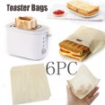 thumbnail image 1 of Chamoist Barbecue Accessories,6PC Non Stick Toaster Sandwich Bags Reusable and Heat Resistant Easy to Clean,Washable Toaster Bags for Toaster Microwave Grill Cheese Sandwiches,Toast Bags for Sandwich, 1 of 5