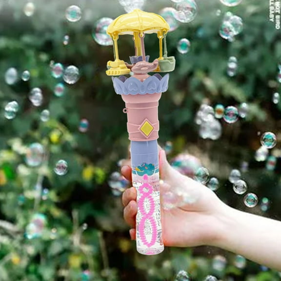 Chamoist Bubble Machine,Bubble Wand Bubble Toys,Hand Cranked Carousel Toys Face Changing Glowing Lights Internet Famous Kindergarten Gifts40ml