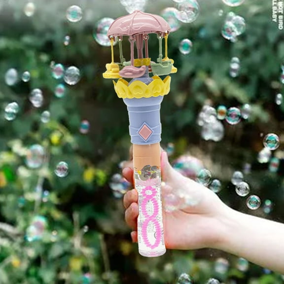 Chamoist Bubble Machine,Bubble Wand Bubble Toys,Hand Cranked Carousel Toys Face Changing Glowing Lights Internet Famous Kindergarten Gifts40ml