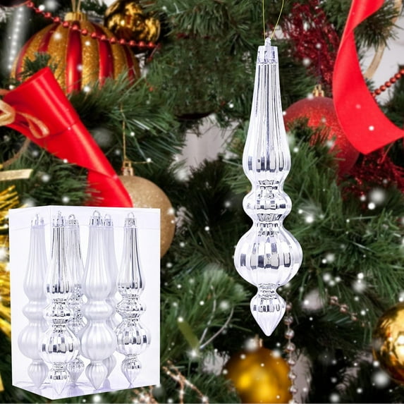 Chamoist Christmas Tree Decoration Crystal Ornaments,Mercury Glass Finial Christmas Ornaments,Hanging Christmas Finials Glass Ornaments,Assorted Crystal Decor for Xmas Tree Vintage Holiday Decoration