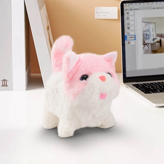 Chamoist Electronic Interactive Cat Toys,Interactive Electronic Plush Toy,Walking and Barking Robot Cat,Plush Cat Remote Control Kitten,Adorable Toy,Interactive and Soft Stuffed for Pet Lovers