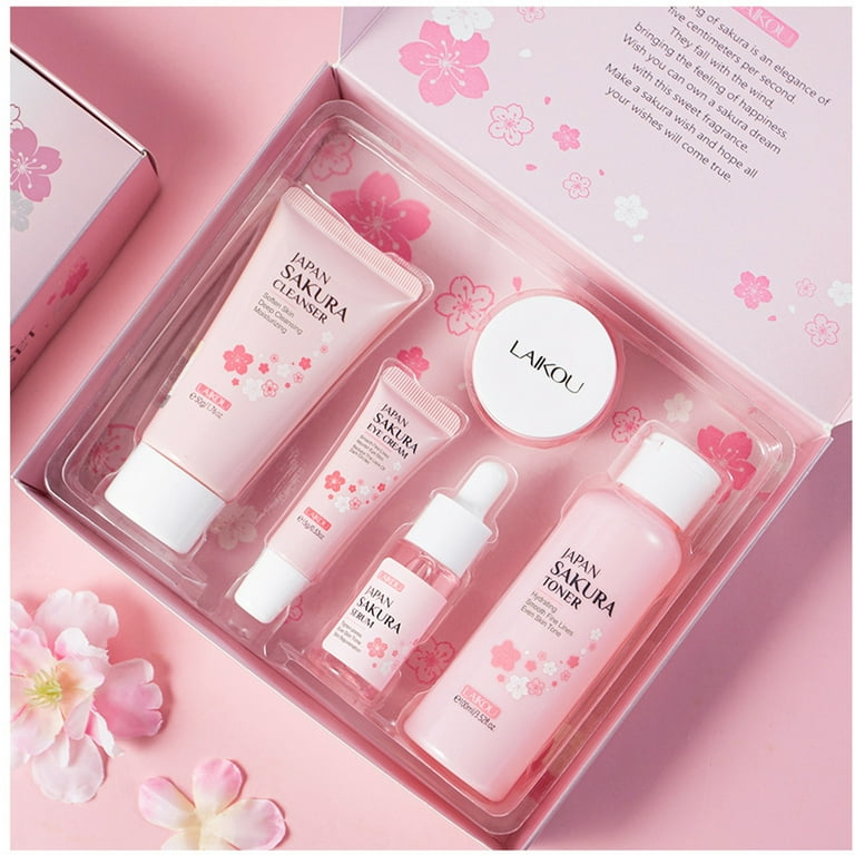 Chamoist New Skin Care Set - Women Gift Sets - Sakura Skin Care Sets & Kits - Gift Set with Cleanser,Toner,Serum,Eye Cream,essence Serum - Beauty Chamoist New Skin Care Set - Women Gift Sets - Sakura Skin Care Sets & Kits - Gift Set with Cleanser,Toner,Serum,Eye Cream,essence Serum - Beauty