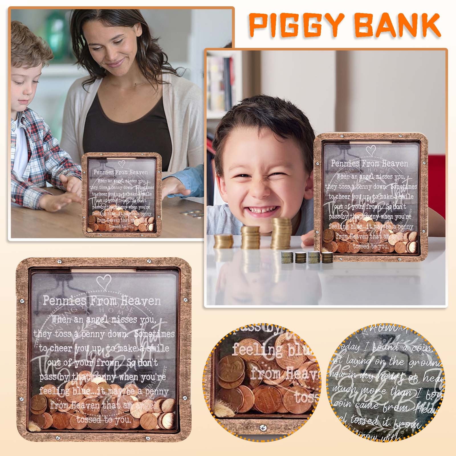 Chamoist Personalized Piggy Bank for Kids,Personalized Wooden Coins ...