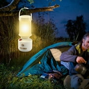 Portable LED Camping Lantern Lightweight Waterproof Solar USB Rechargeable LED Flashlight Survival Kits for Indoor Outdoor Home Emergency Light Power Outages Hiking Camping Essentials