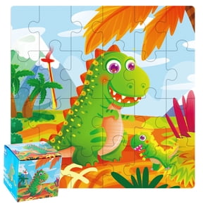 Chamoist Puzzles Toys,Magnetic Stacking Blocks,Stacking Blocks Game,Wooden Paper Box with 24 Of Small Puzzle Transportation Dinosaur Early Education Cognition Puzzle Portable Gift Box Toys