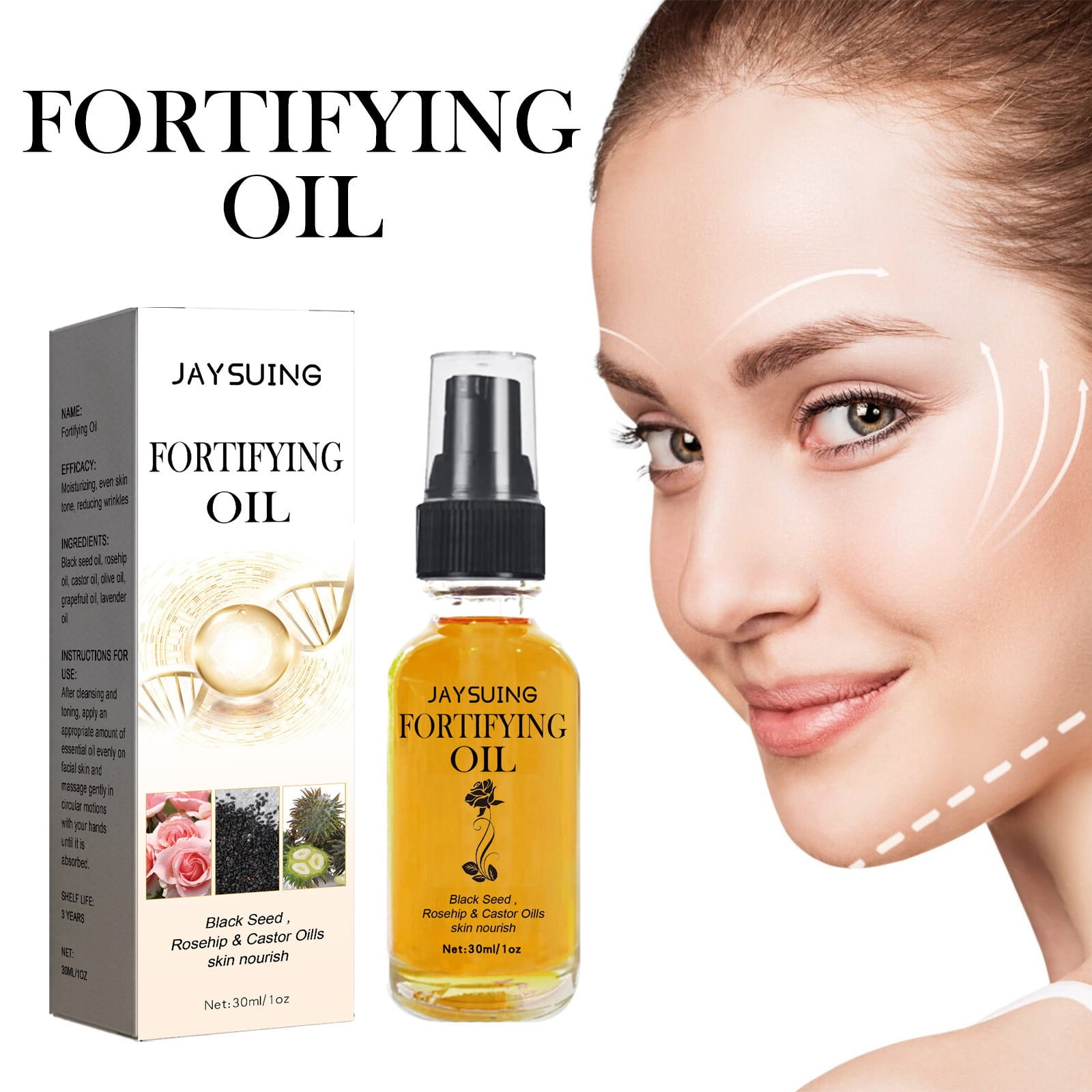 Chamoist Rosehip Oil Castor Oil Black Seed Oil Face Serum, Facial