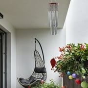 Chamoist Wind Chime,Metal Multi-tube Wooden Wind Chime Door Hanging Alloy Bell Aluminum Tube Decorations