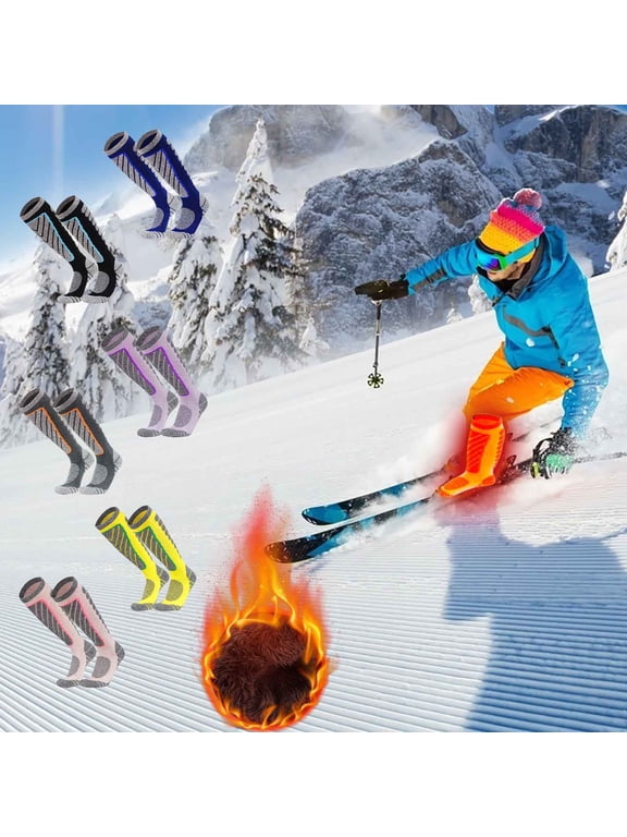 Winter Thermal Socks Long Tube Skiing Socks, Thickened Insulation Socks, Men's And Women's Skiing Sports Socks, for Snowboarding, Snow, Winter, Thermal Knee-high Warm Socks, Hunting