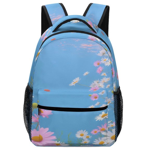 Chamomile And Cosmos Flowers Backpack Men Women Teenage Daypack College Canvas Bags Lightweight