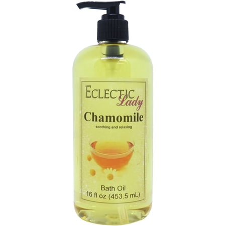 Chamomile Bath Oil - Scented Body Oil - Relaxing & Moisturizing Bathing Oil - Fragrance Body Oil For Dry & Rough Sensitive Skin - 16 oz